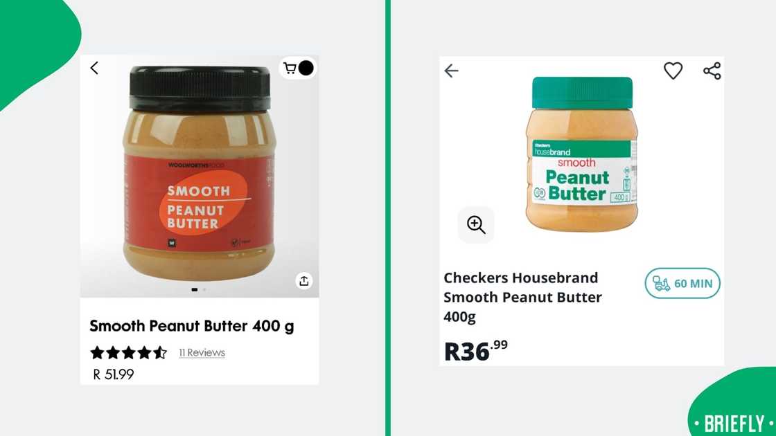 Peanut butter jars from Woolworths and Checkers Peanut butter jars from Woolworths and Checkers