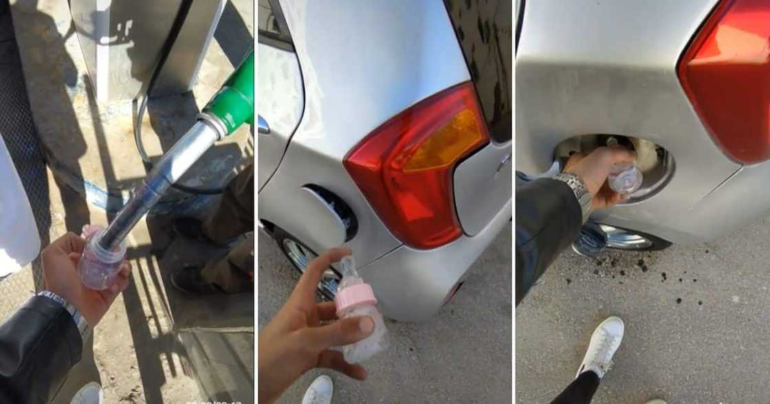 Man, Tiny Baby Bottle, Kia Picanto, Petrol, Video