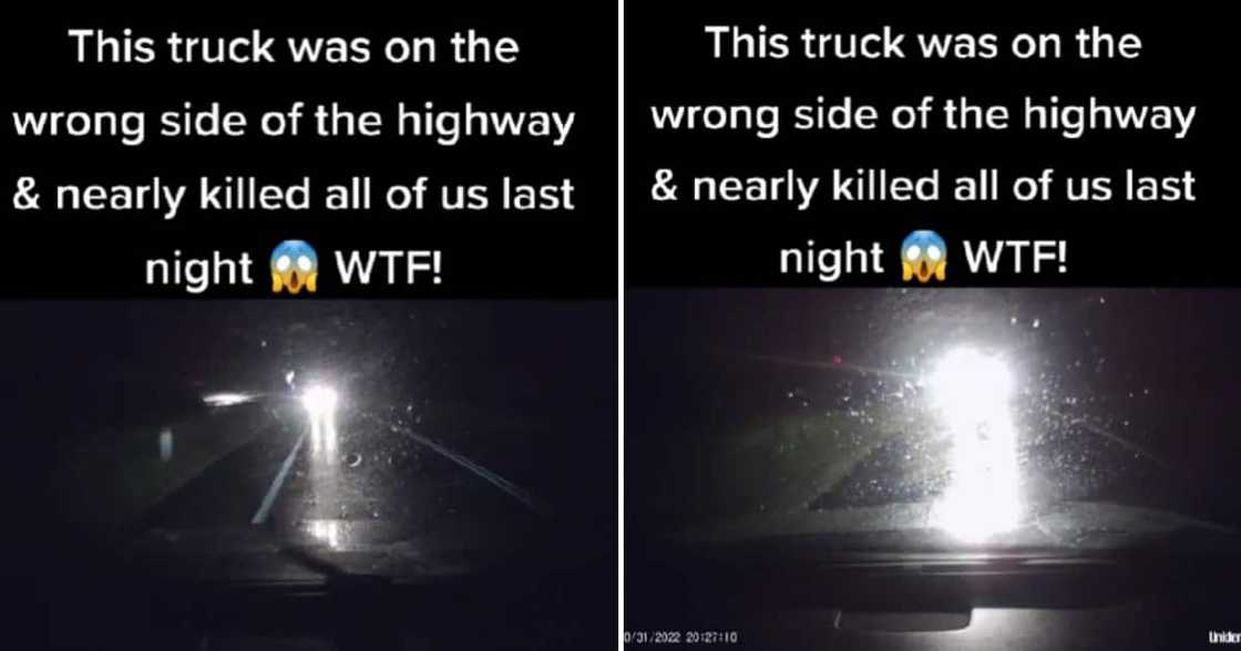 A driver was praised for avoiding a truck in a scary clip. A driver was praised for avoiding a truck in a scary clip.