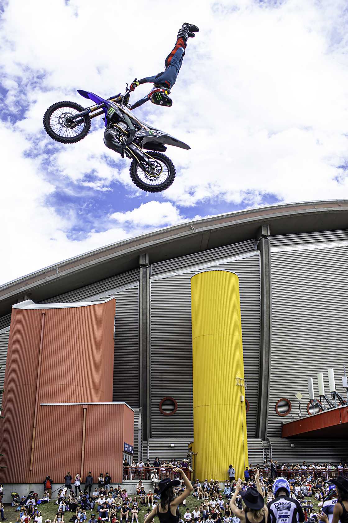A US motocross rider flying high