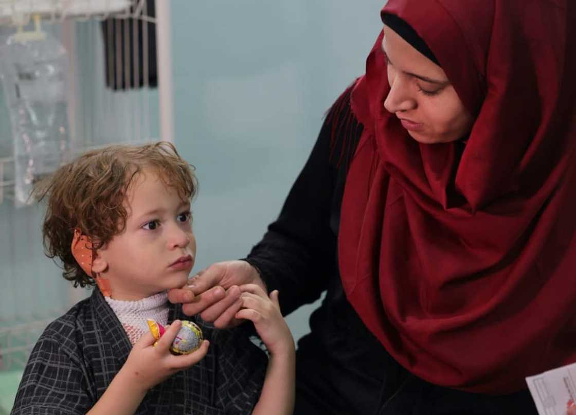Four-year-old Yasser Khila's mother said the physical injury has also had a mental impact on him Four-year-old Yasser Khila's mother said the physical injury has also had a mental impact on him