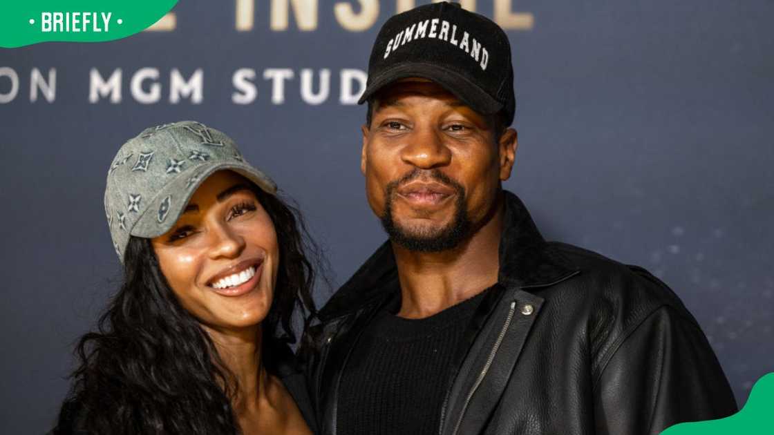 Actors Meagan Good and Jonathan Majors at the DGA Theater Complex in 2024