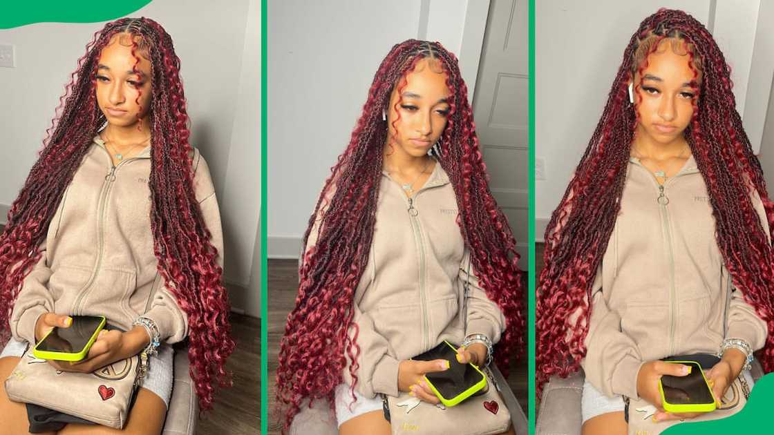 Long red butterfly locs Long red butterfly locs