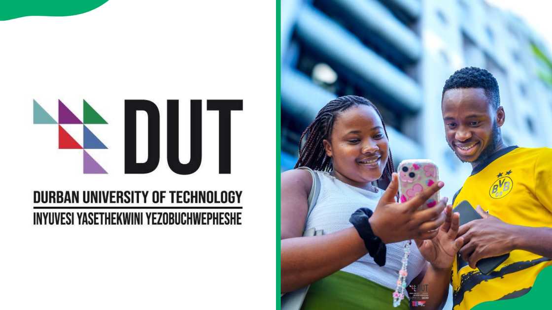 DUT official logo and students