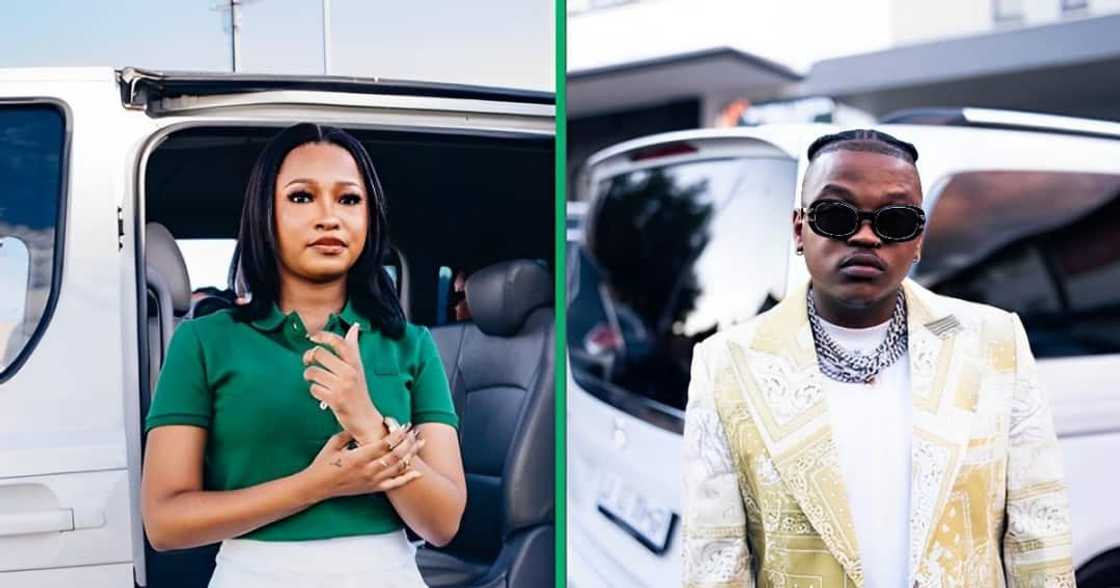 Focalistic congratulated DJ Tshegu on her new car. Focalistic congratulated DJ Tshegu on her new car.