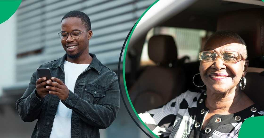 A grandmother steered her stunning vehicle with one hand on a busy road. A grandmother steered her stunning vehicle with one hand on a busy road.