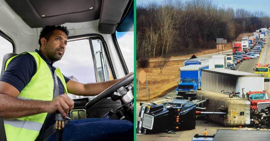 A truck driver on the N3 avoided an accident when he saw a burning truck coming to him A truck driver on the N3 avoided an accident when he saw a burning truck coming to him