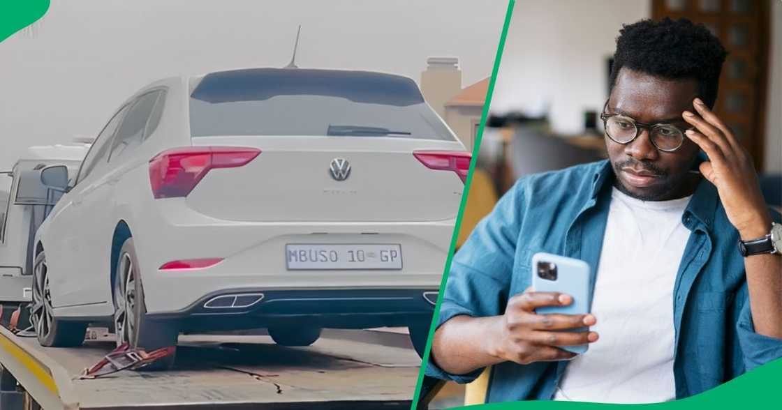 A Gauteng gentleman shared the pain of losing his new vehicle. A Gauteng gentleman shared the pain of losing his new vehicle.