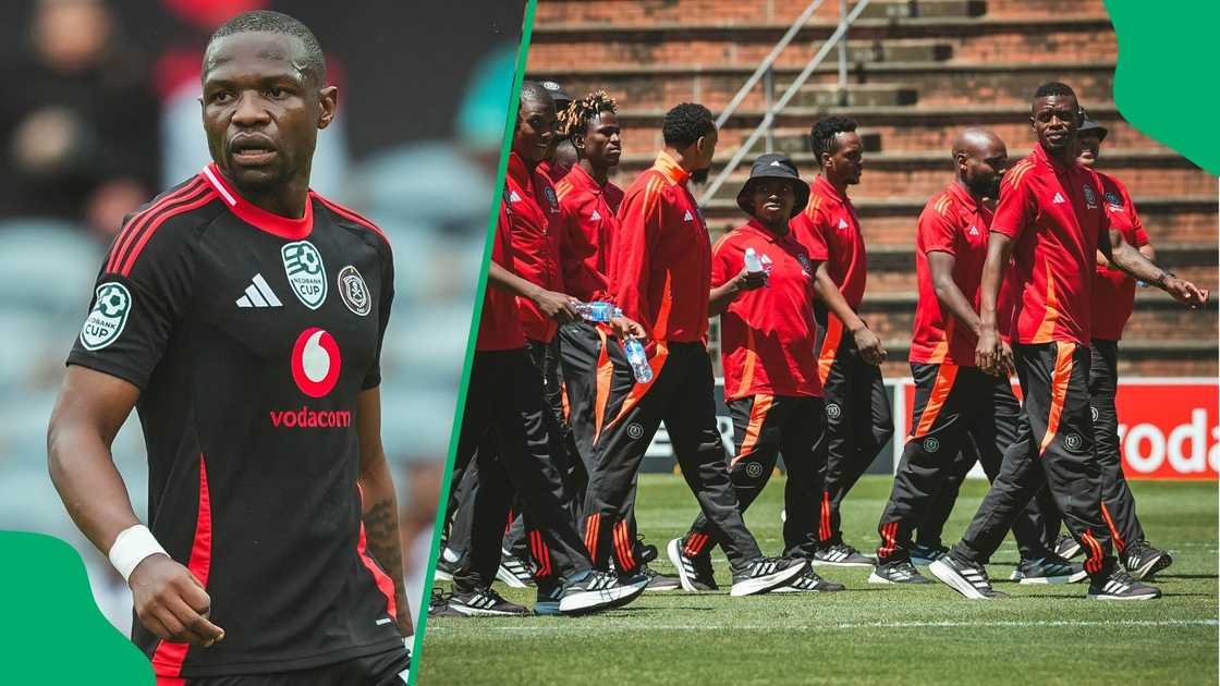 Striker Tshegofatso Mabasa admires the competition in the Orlando Pirates squad. Striker Tshegofatso Mabasa admires the competition in the Orlando Pirates squad.