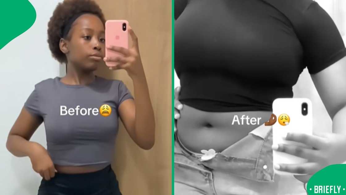 The visual on the right showed a woman's after The visual on the right showed a woman's after