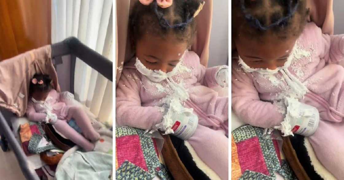 Toddler in TikTok video caught pampering herself with Sudocrem