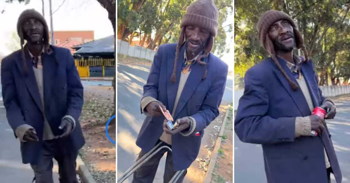 BI Phakathi speaking to a grateful man he helped BI Phakathi speaking to a grateful man he helped