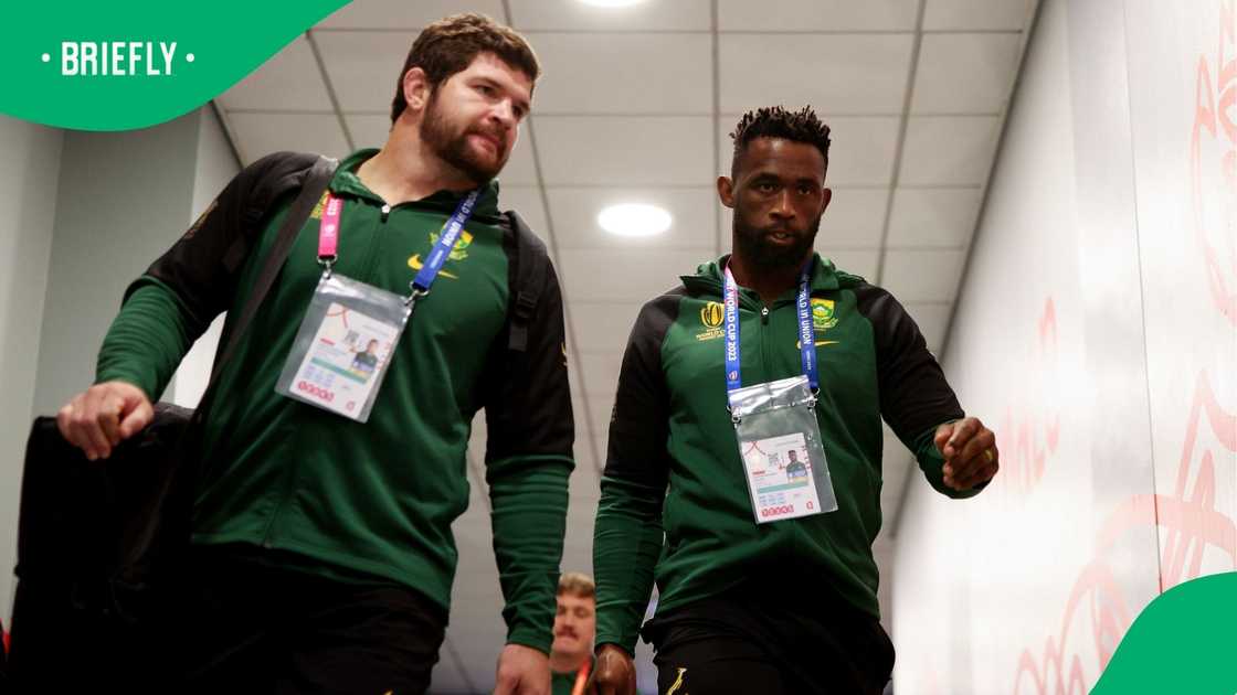 Frans Malherbe, Siya Kolisi, South Africa, Springboks, Rugby World Cup Frans Malherbe, Siya Kolisi, South Africa, Springboks, Rugby World Cup