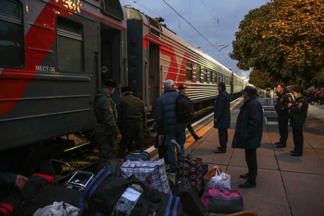 At a train station in the town of Dzhankoy in the north of Crimea, Kherson residents were boarding a train for Russia At a train station in the town of Dzhankoy in the north of Crimea, Kherson residents were boarding a train for Russia