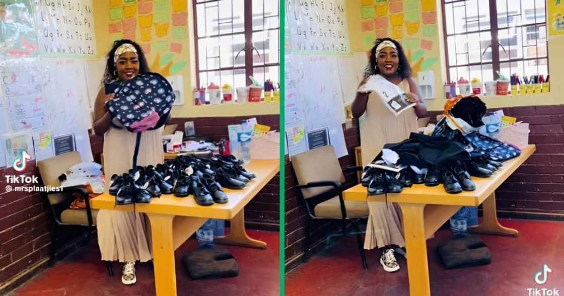 A compassionate school teacher raised money to buy her learners uniforms A compassionate school teacher raised money to buy her learners uniforms