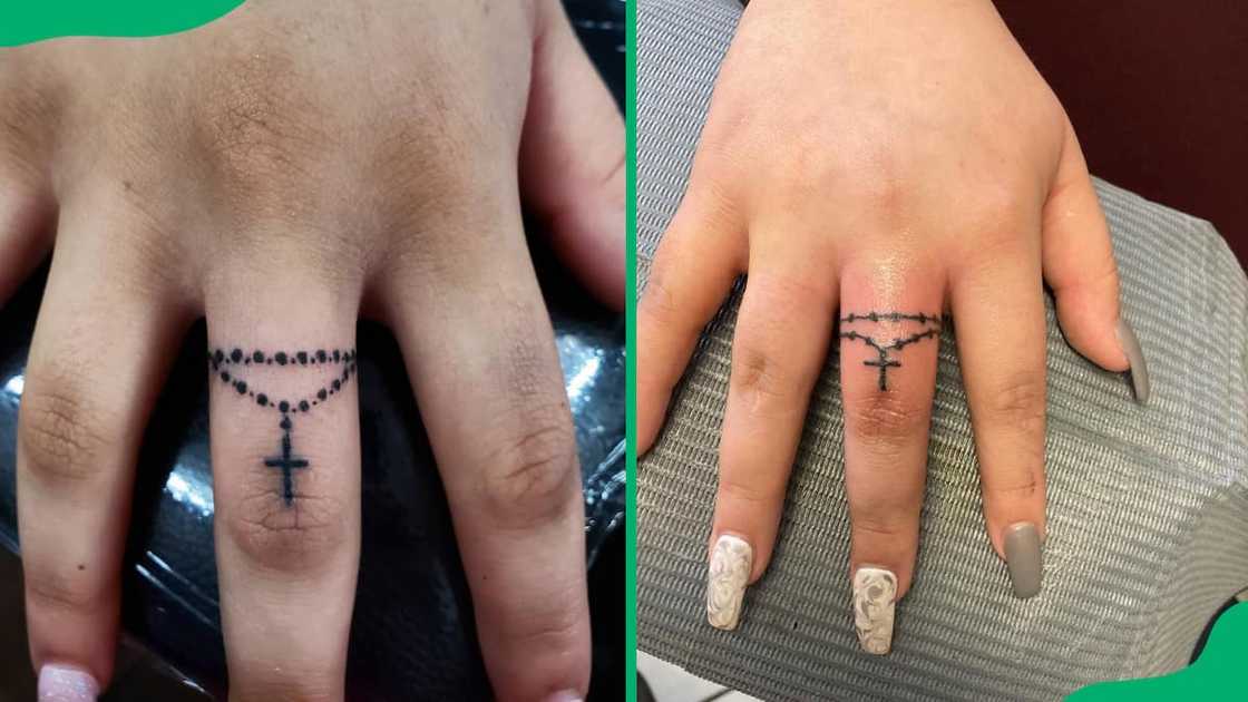Rosary finger tattoo Rosary finger tattoo