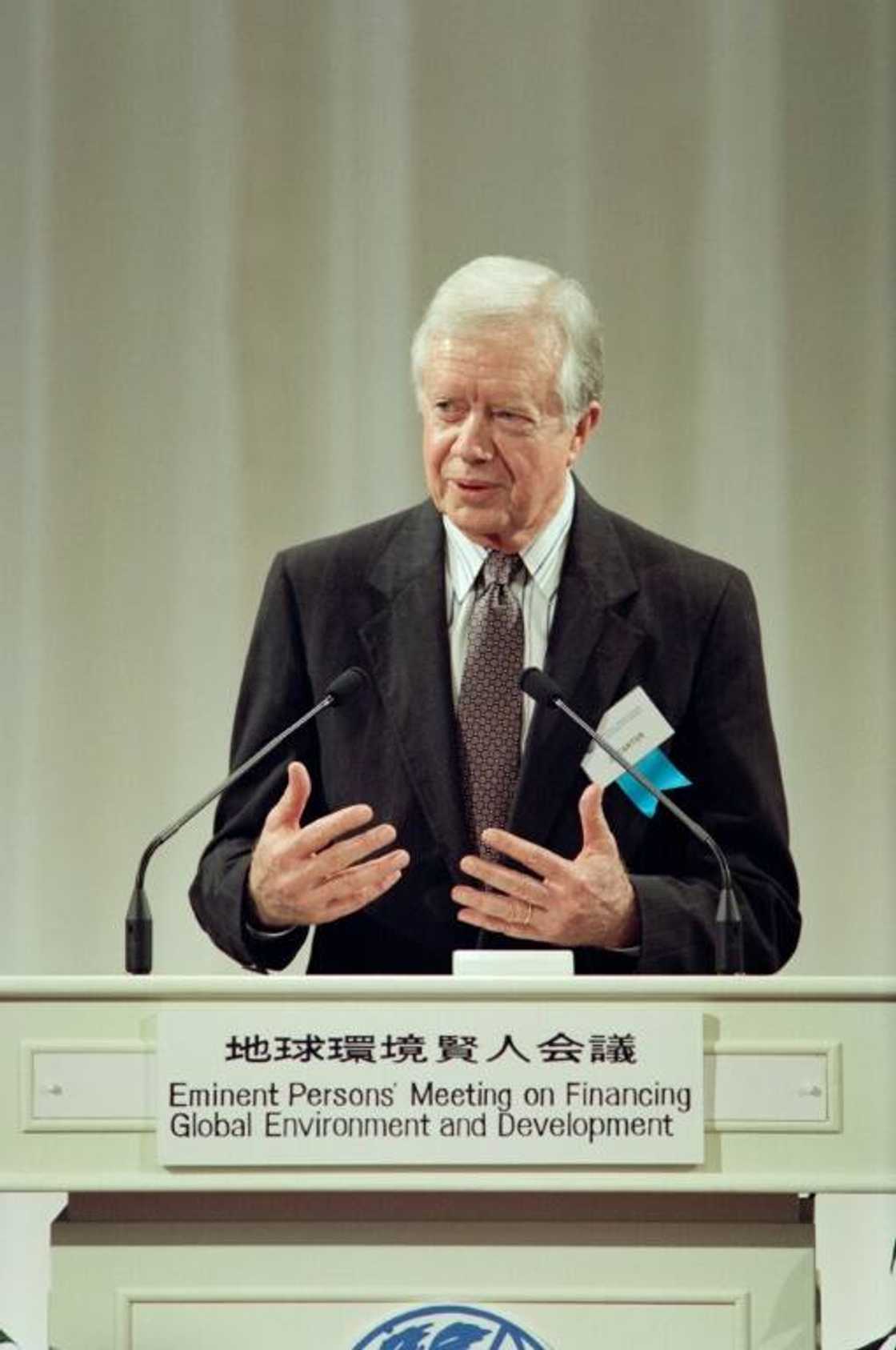 Jimmy Carter was deeply involved in climate and environmental issues long after his US presidency, including at a 1992 meeting in Japan on financing global environment and development Jimmy Carter was deeply involved in climate and environmental issues long after his US presidency, including at a 1992 meeting in Japan on financing global environment and development