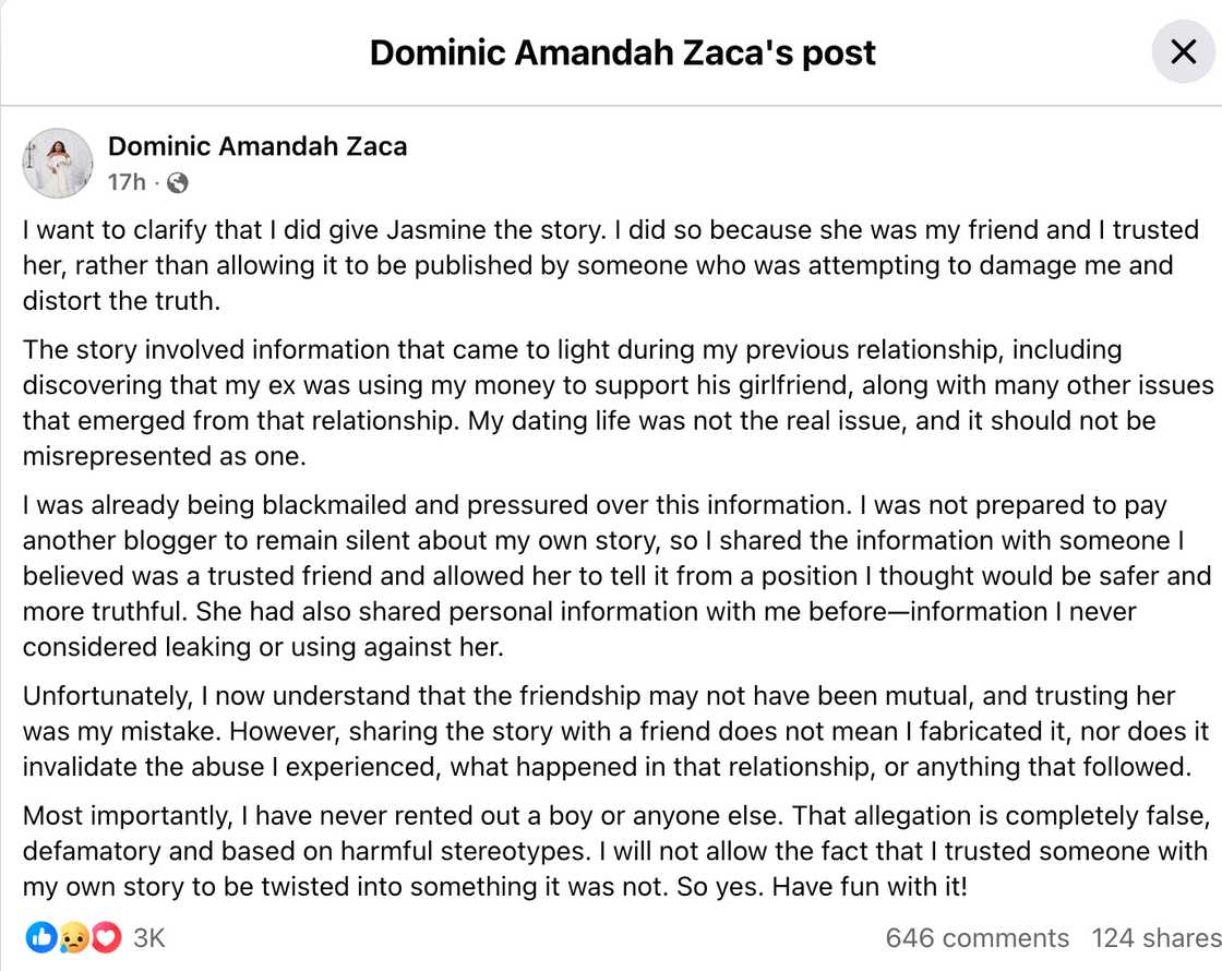 The latest admission has added another twist to the messy saga, with social media users debating her decision to make the story public The latest admission has added another twist to the messy saga, with social media users debating her decision to make the story public