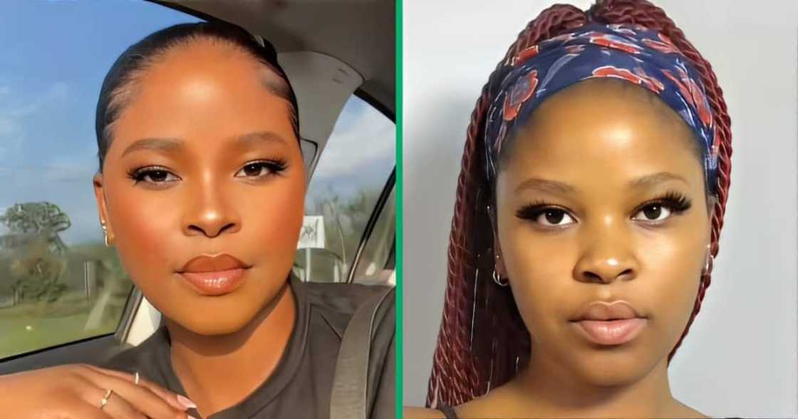 A TikTok video shows a woman unveiling her five skincare products for clear skin with prices. A TikTok video shows a woman unveiling her five skincare products for clear skin with prices.