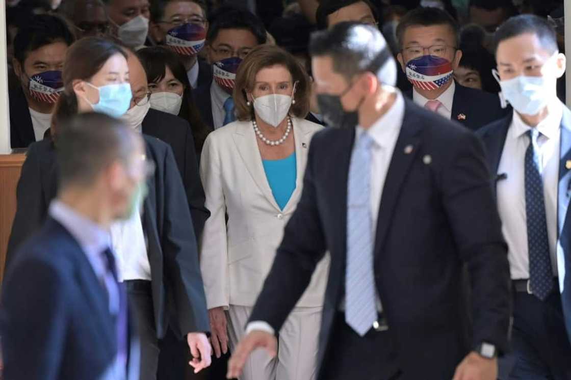 Visiting US House Speaker Nancy Pelosi arrives at the Parliament in Taipei, Taiwan Visiting US House Speaker Nancy Pelosi arrives at the Parliament in Taipei, Taiwan
