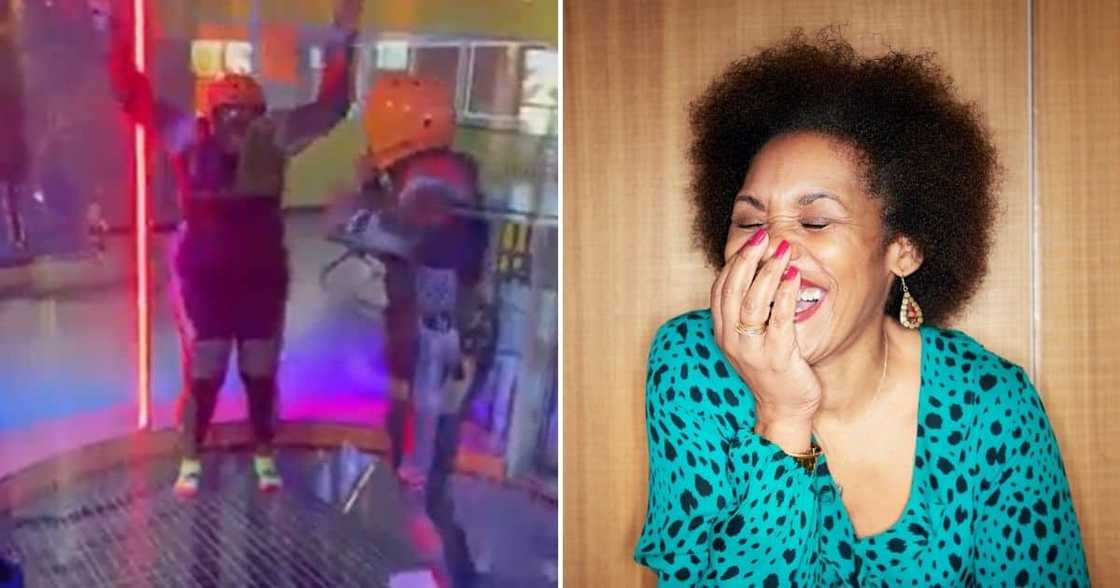 Woman, Fails Indoor Skydiving Simulator, Mzansi Woman, Fails Indoor Skydiving Simulator, Mzansi