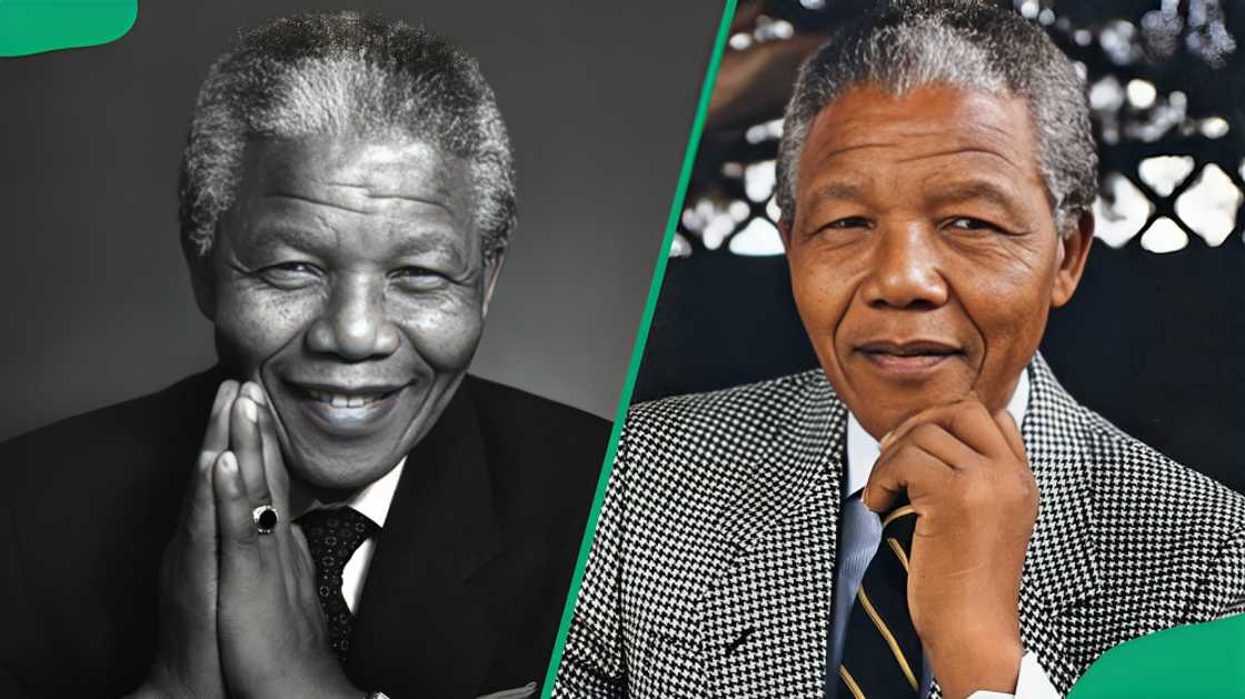 Nelson Mandela posing for different photos Nelson Mandela posing for different photos