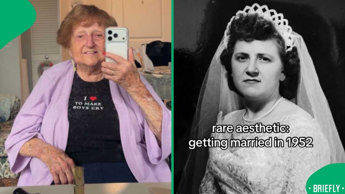 The grandmother posted her old picture in 1952 getting married