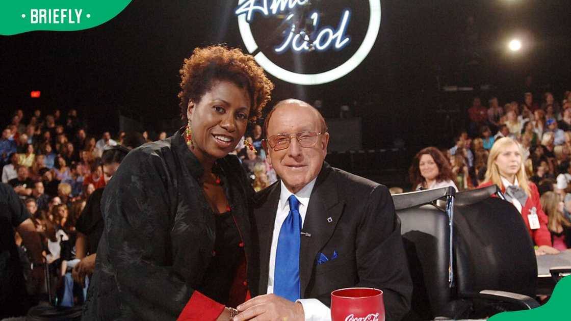 Clive Davis and Debra Byrd during Season 4 of American Idol in 2005