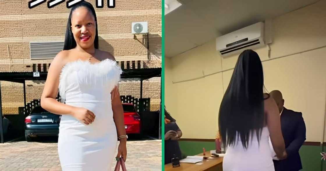 A TikTok video of a couple getting married at Home Affairs. A TikTok video of a couple getting married at Home Affairs.