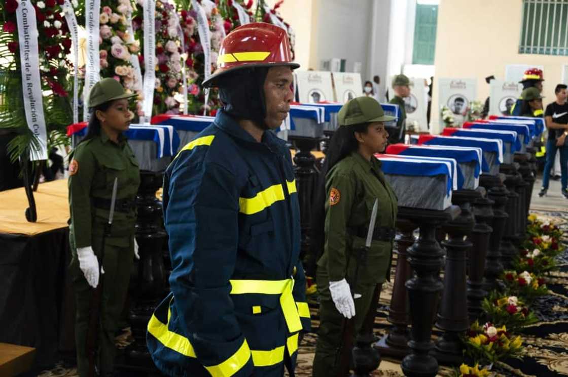 Sixteen firefighters died and some 130 people were injured in a massive blaze at a fuel depot in Matanzas, Cuba