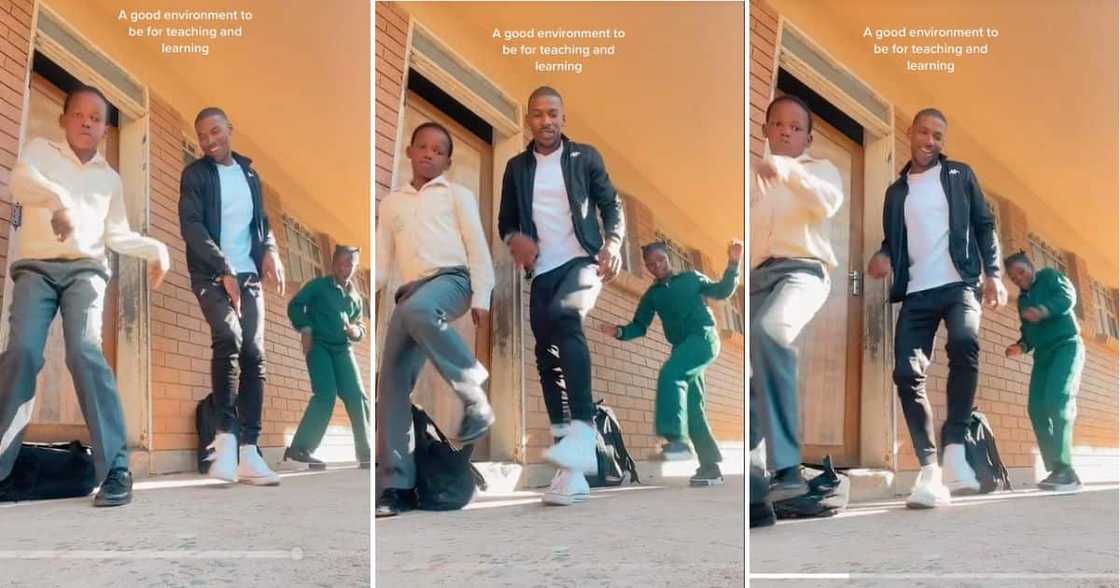 Teacher dances with pupils to Kunkra amapiano hit Teacher dances with pupils to Kunkra amapiano hit