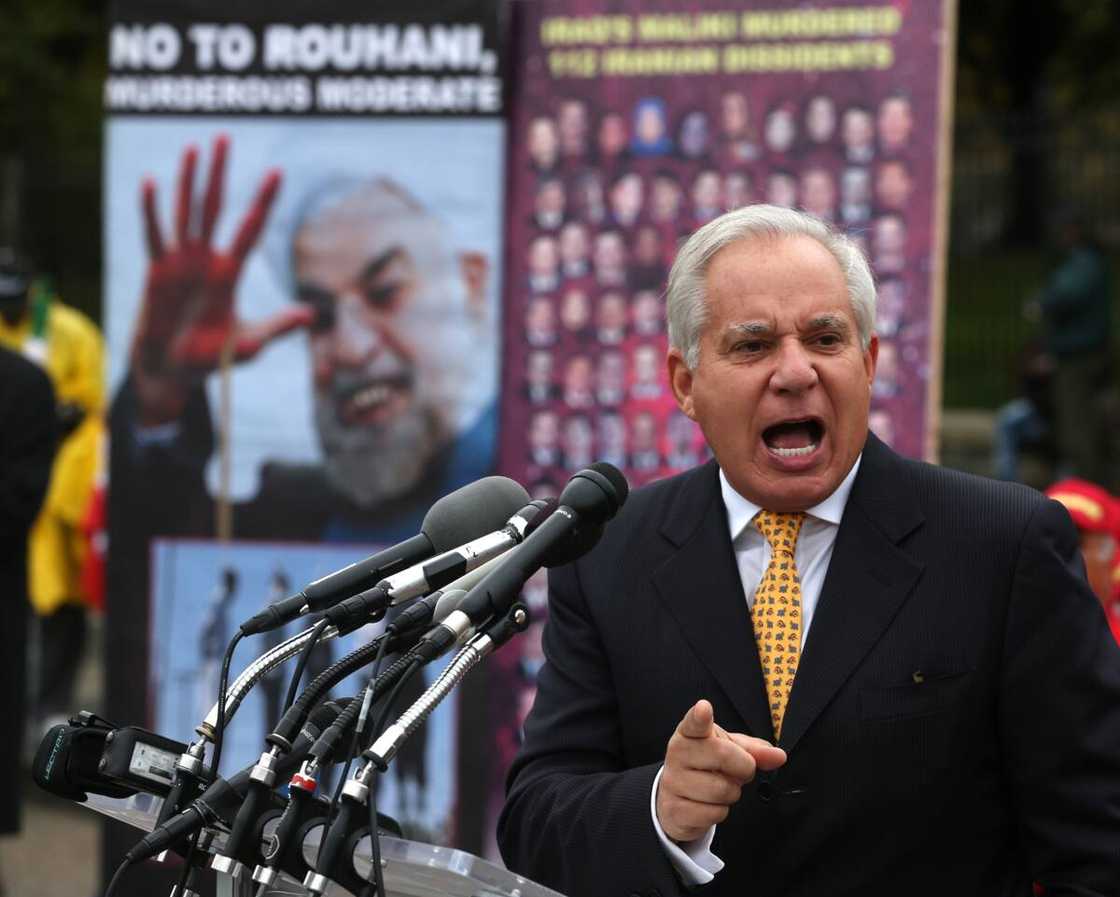 Robert Torricelli participates in a protest of the visit of Iraqi Prime Minister Nouri al-Maliki to the White House in Washington, DC