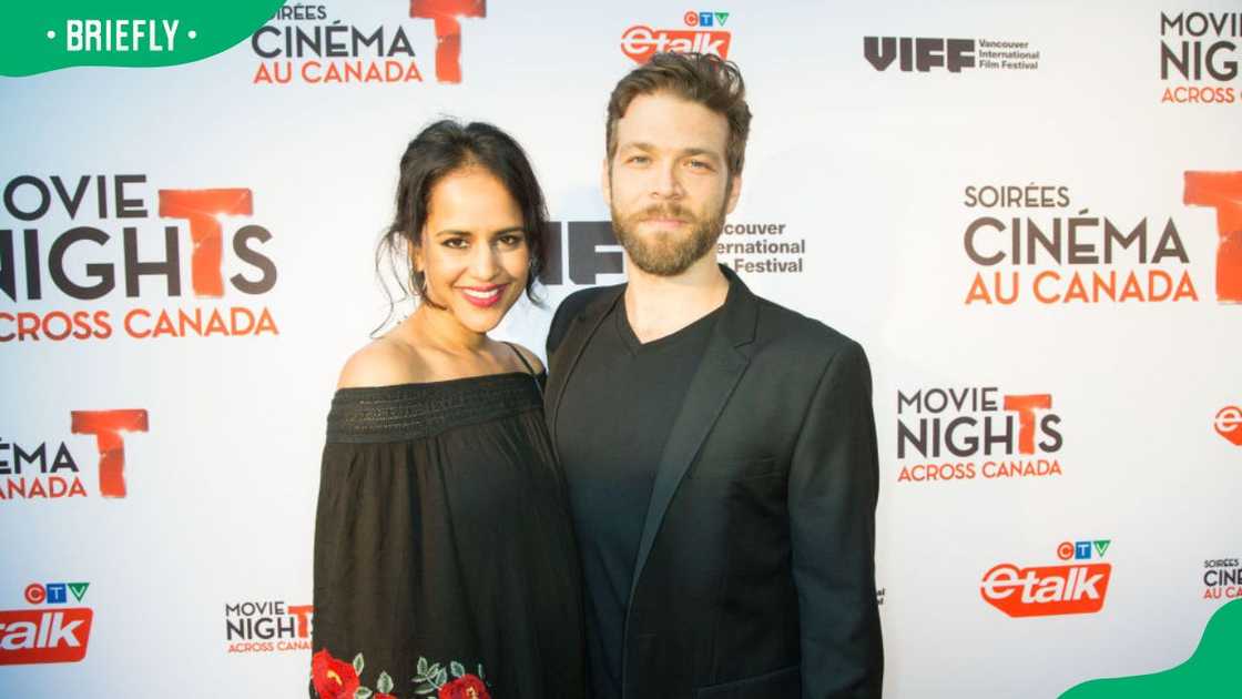 Actors Agam Darshi and Juan Riedinger at the 36th Annual Vancouver International Film Festival in 2017