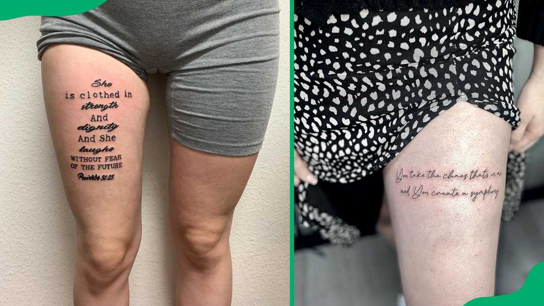 Quotes thigh tattoos. Quotes thigh tattoos.