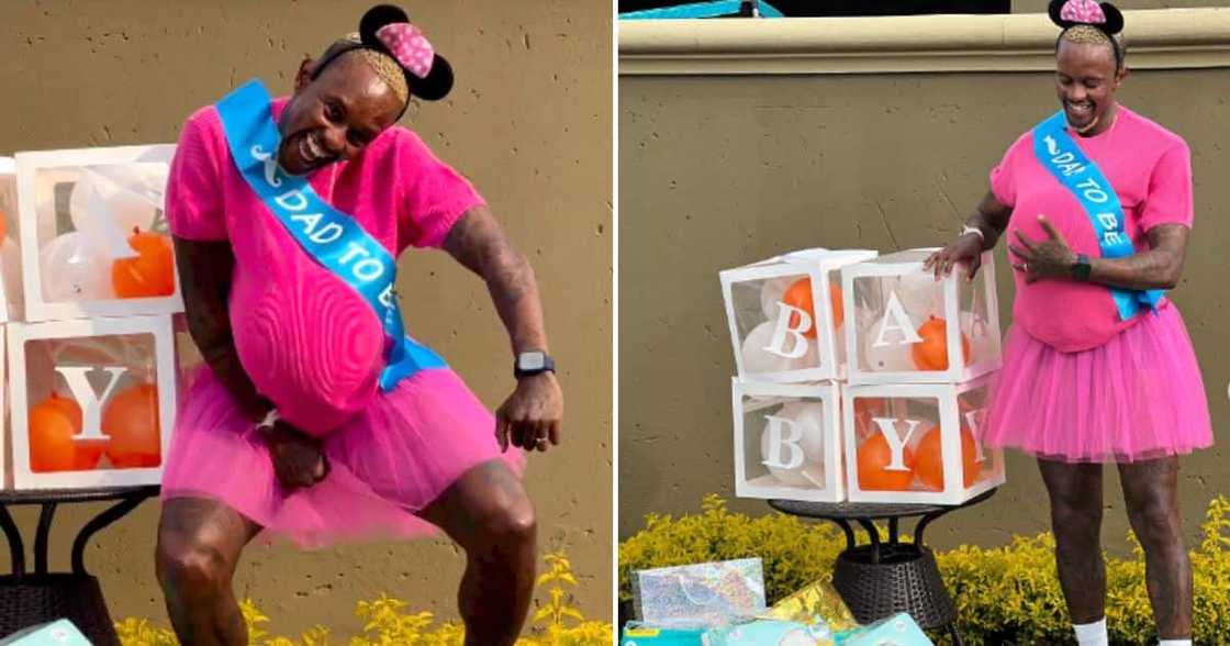 Proud dad to be: Sekhukhune United's Linda Mntambo throws cute nappy shower for baby Khanya