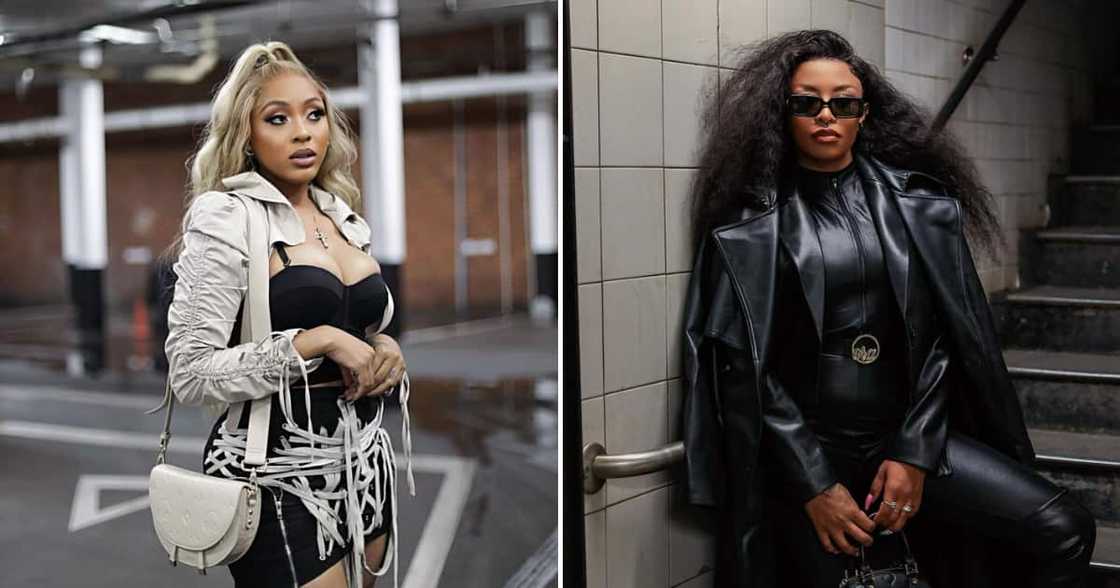 Nadia and DJ Zinhle with AKA's family. Nadia and DJ Zinhle with AKA's family.