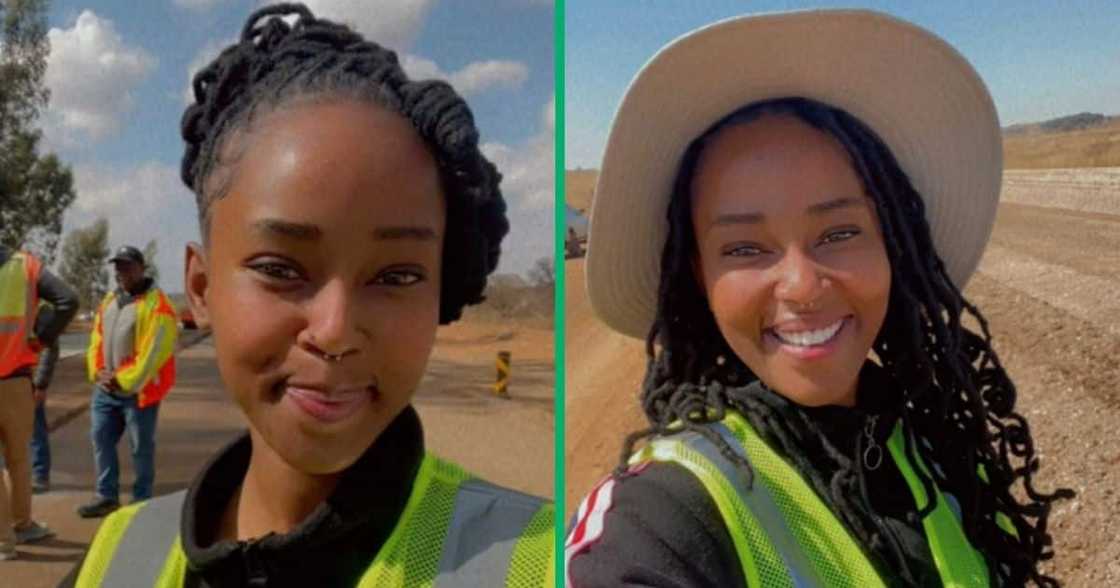 Young woman flexes life as an engineer. Young woman flexes life as an engineer.