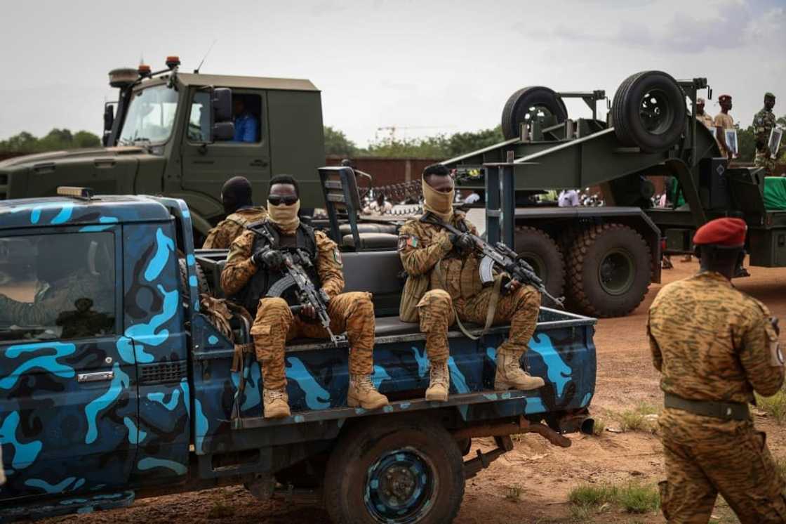 Burkina Faso troops at military funerals in the capital Ouagadougou this month Burkina Faso troops at military funerals in the capital Ouagadougou this month