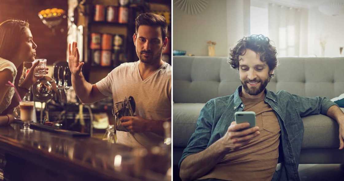 A man promptly rejected a woman's advances at groove. A man promptly rejected a woman's advances at groove.