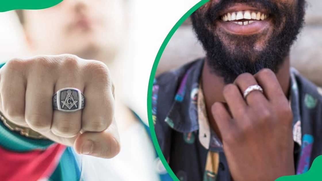 Men wearing rings Men wearing rings