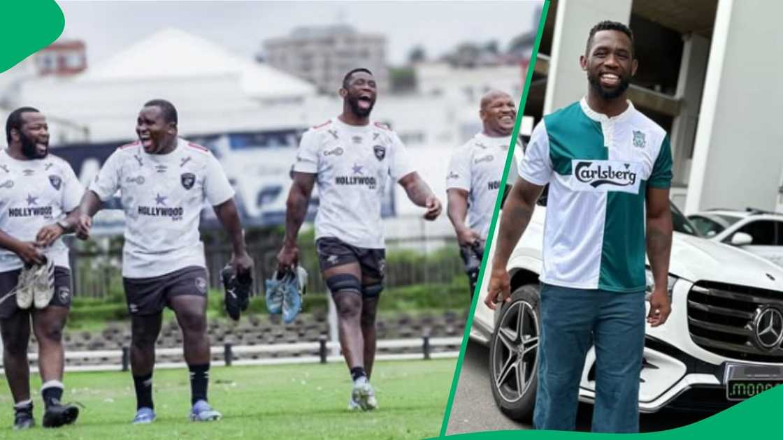 South African rugby star Siya Kolisi posts new picture on social media. South African rugby star Siya Kolisi posts new picture on social media.