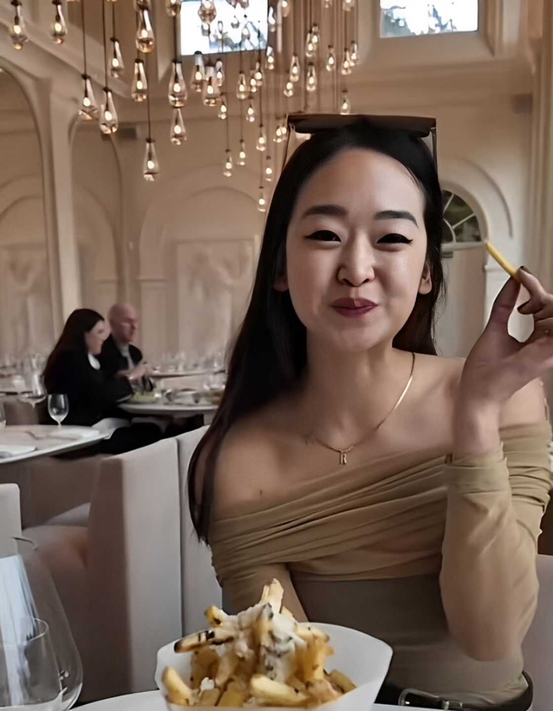 A woman showed off the Chinese New Year celebration in Johannesburg. A woman showed off the Chinese New Year celebration in Johannesburg.
