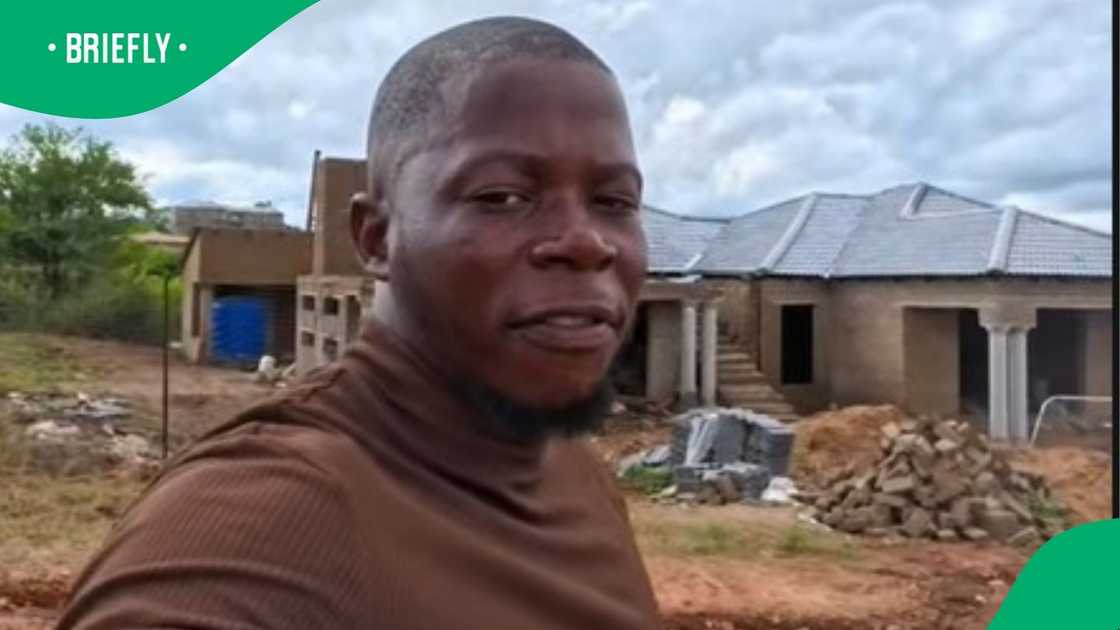 Man shows home he is building