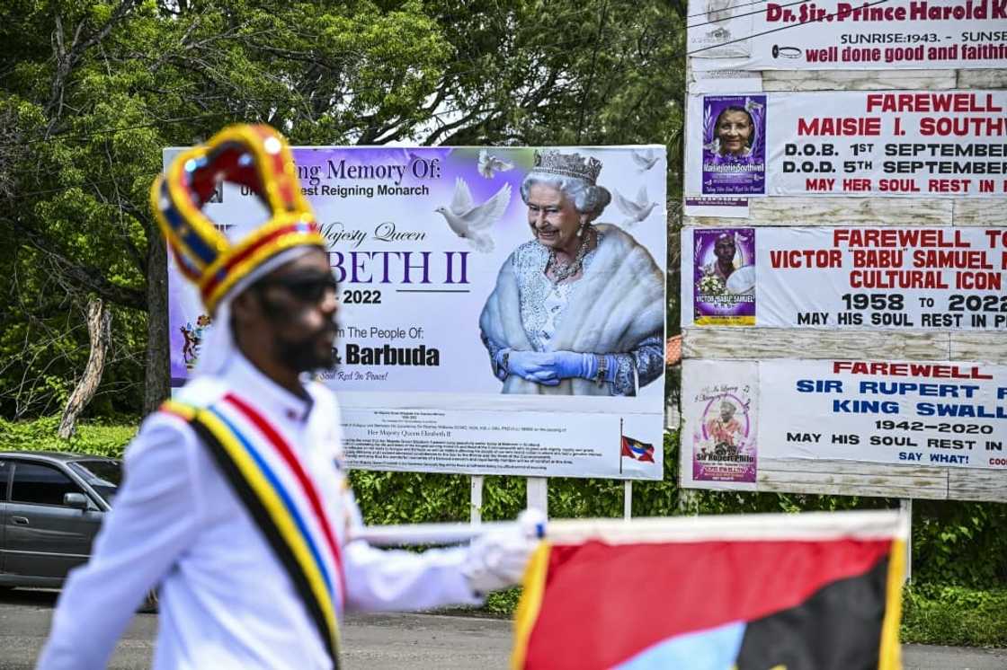 Members of Antigua and Barbuda's armed forces participate in a parade for Britain's late Queen Elizabeth II in Saint John's on September 19, 2022