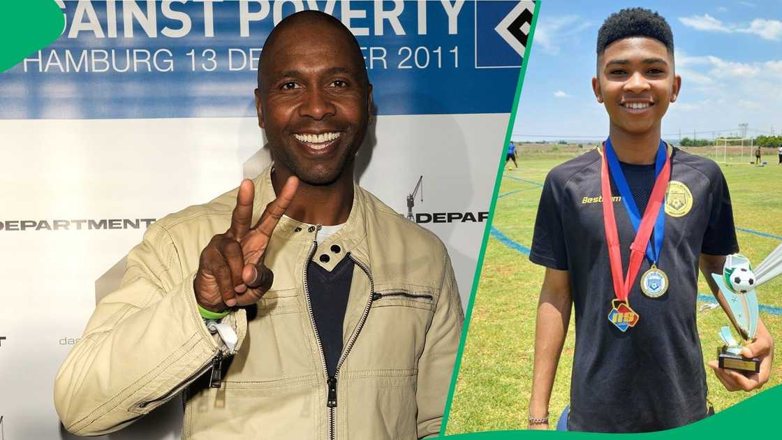 Lucas Radebe hopes his sone Kutlwano can impress fans in Spain. Lucas Radebe hopes his sone Kutlwano can impress fans in Spain.