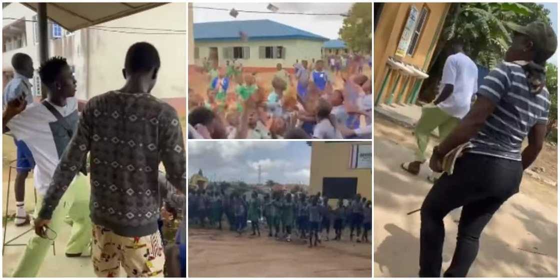 Man turns secondary school upside down, sprays cash for students Man turns secondary school upside down, sprays cash for students