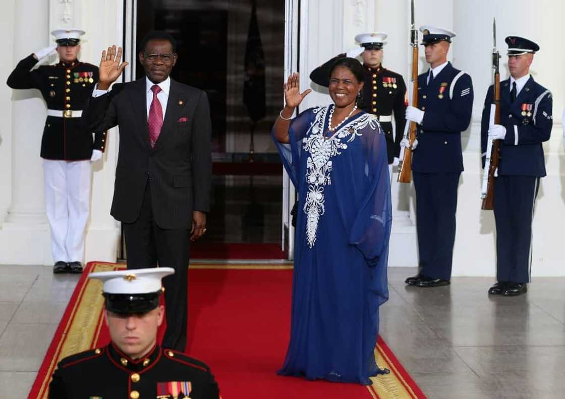 Pictures of Obiang and his Democratic Party of Equatorial Guinea are splashed along every main street in the capital Malabo Pictures of Obiang and his Democratic Party of Equatorial Guinea are splashed along every main street in the capital Malabo