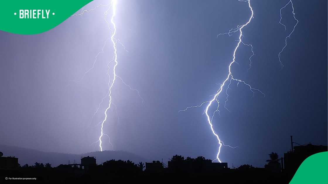 Lightning strike man on golf course
