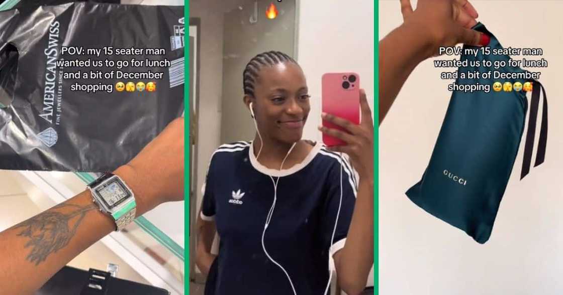 Woman shows gifts from boyfriend Woman shows gifts from boyfriend