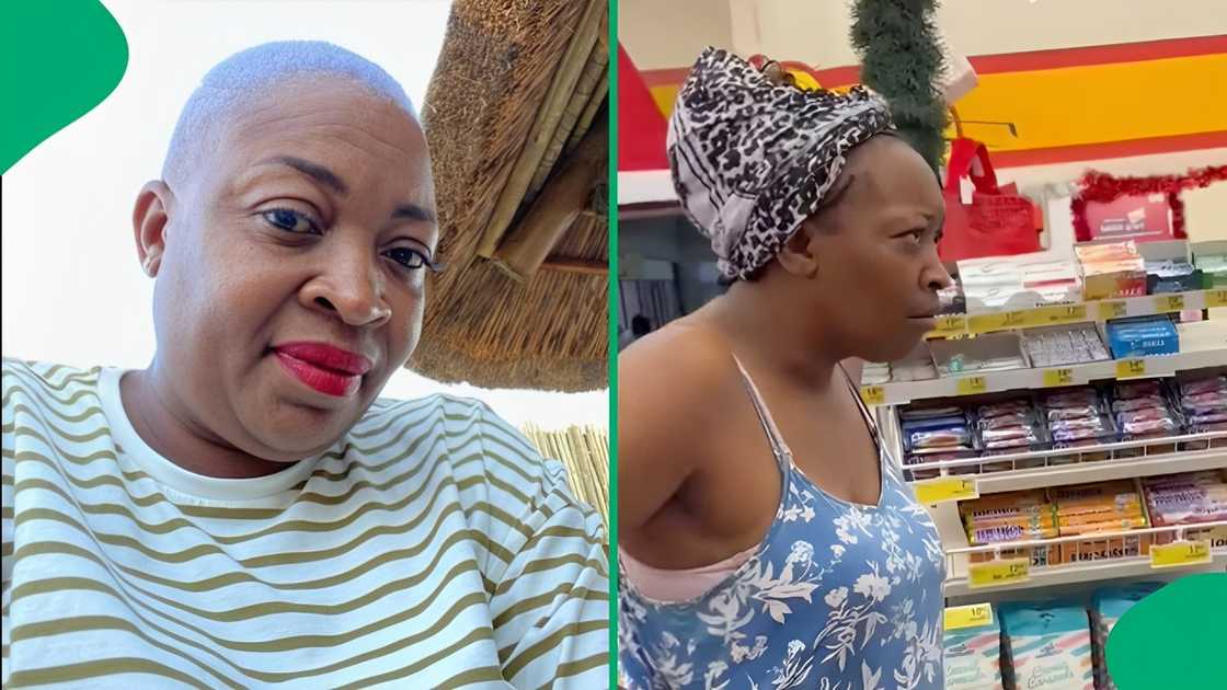 A woman was shocked at the groceries a spaza shop owner bought at Shoprite A woman was shocked at the groceries a spaza shop owner bought at Shoprite